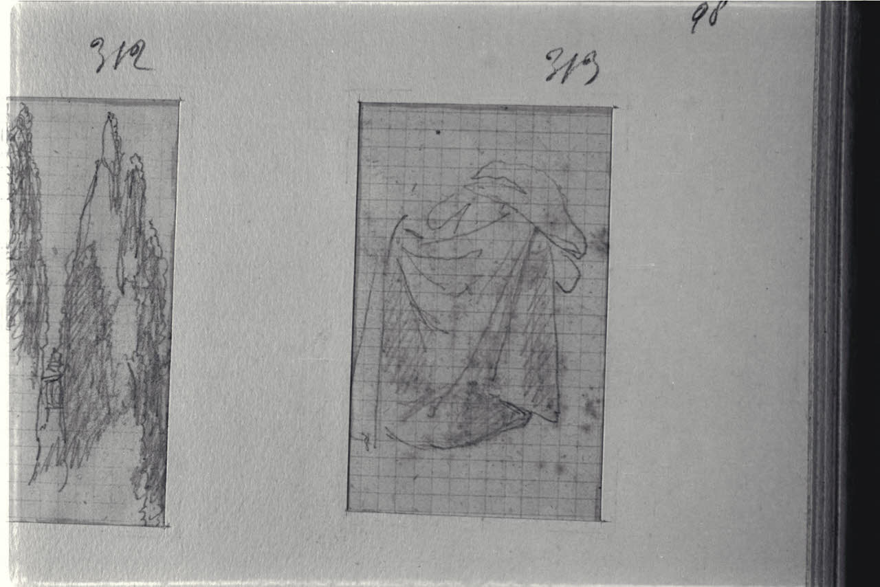 Abbozzo di panneggio, Abbozzo di panneggio (disegno) di Durini, Alessandro (sec. XIX)