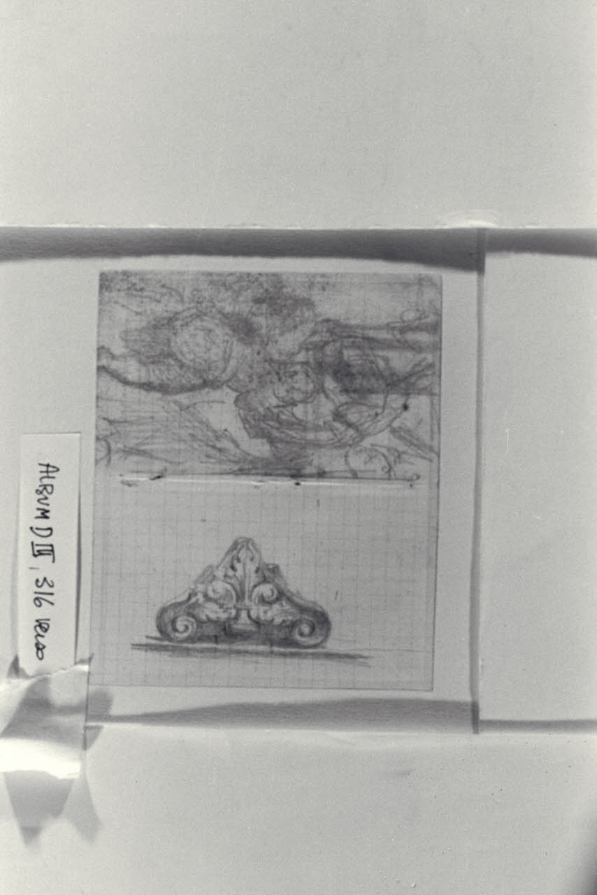 Motivo ornamentale e figura, Motivo ornamentale e figura (disegno) di Durini, Alessandro (sec. XIX)