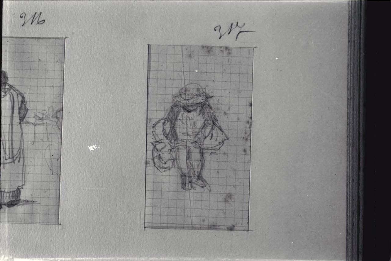 Studio di bambina, Studio di bambina (disegno) di Durini, Alessandro (sec. XIX)