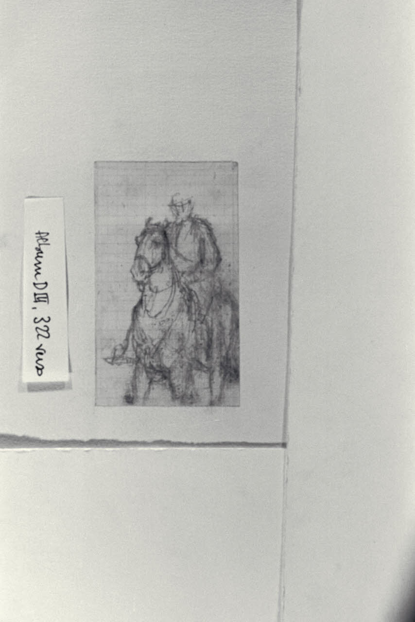Uomo a cavallo, Uomo a cavallo (disegno) di Durini, Alessandro (sec. XIX)