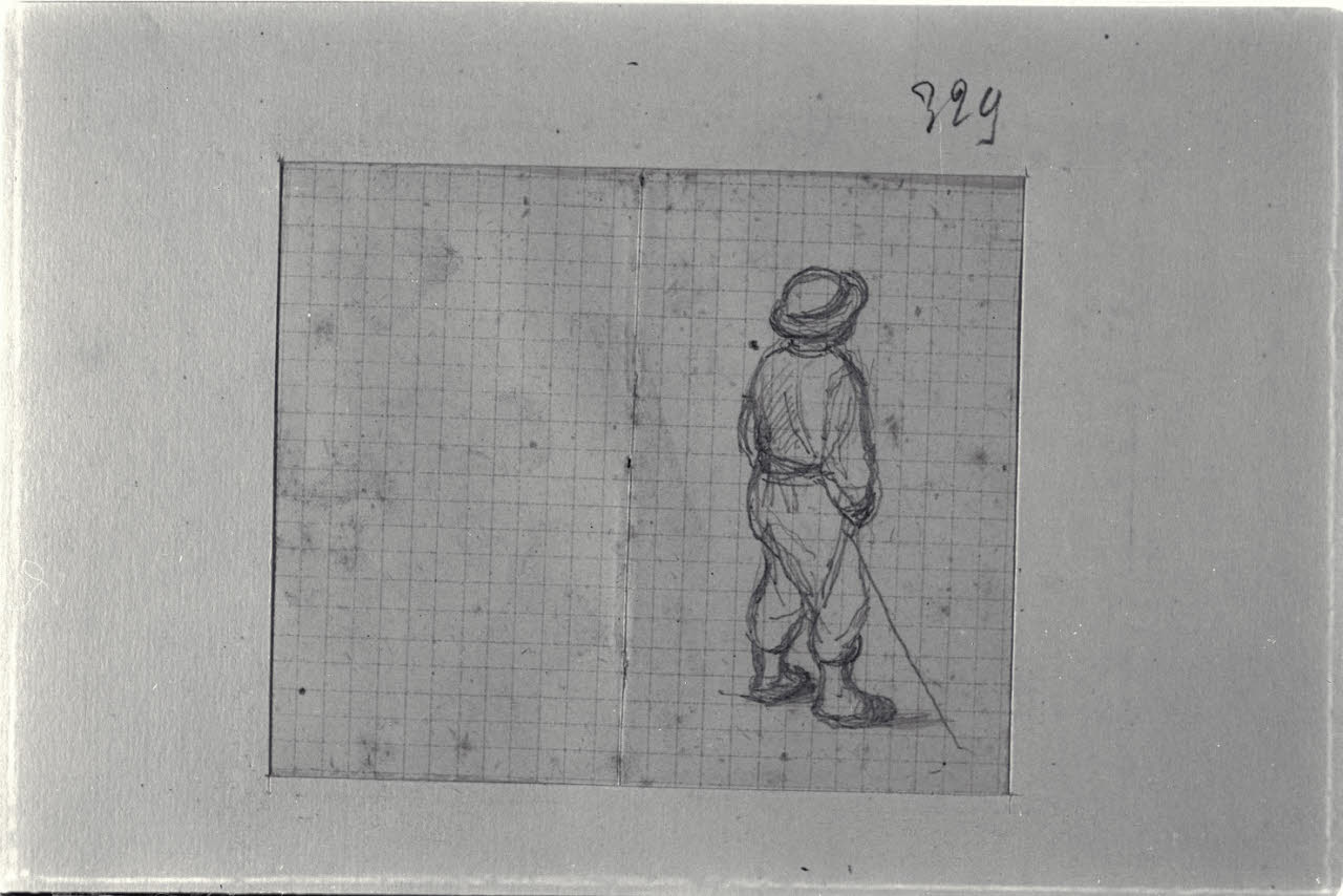 Uomo di spalle, Uomo di spalle (disegno) di Durini, Alessandro (sec. XIX)