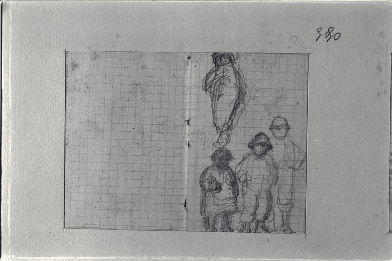 Gruppo di bambini, Gruppo di bambini (disegno) di Durini, Alessandro (sec. XIX)
