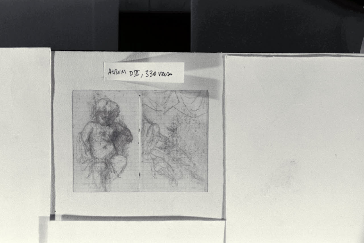 Studio di bambino e schizzo, Studio di bambino e schizzo (disegno) di Durini, Alessandro (sec. XIX)