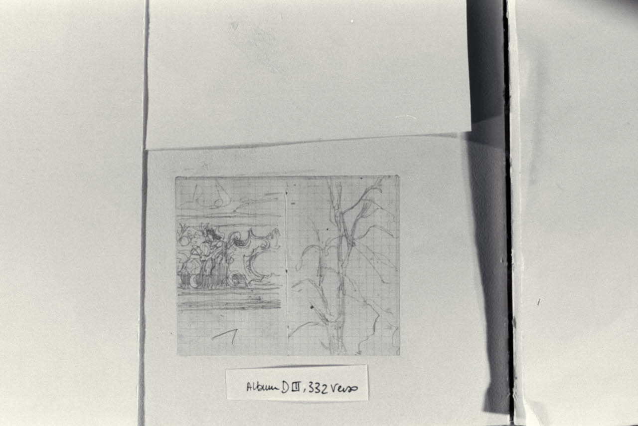 Schizzi e motivo ornamentale, Schizzi e motivo ornamentale (disegno) di Durini, Alessandro (sec. XIX)