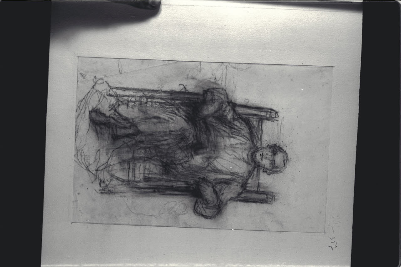 Uomo seduto, Uomo seduto (disegno) di Durini, Alessandro (sec. XIX)