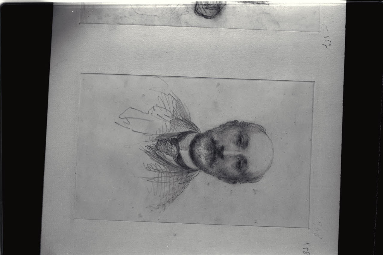 Ritratto di uomo barbuto, Ritratto di uomo barbuto (disegno) di Durini, Alessandro (sec. XIX)