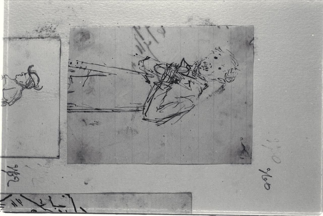 Caricatura maschile, Caricatura maschile (disegno) di Durini, Alessandro (sec. XIX)