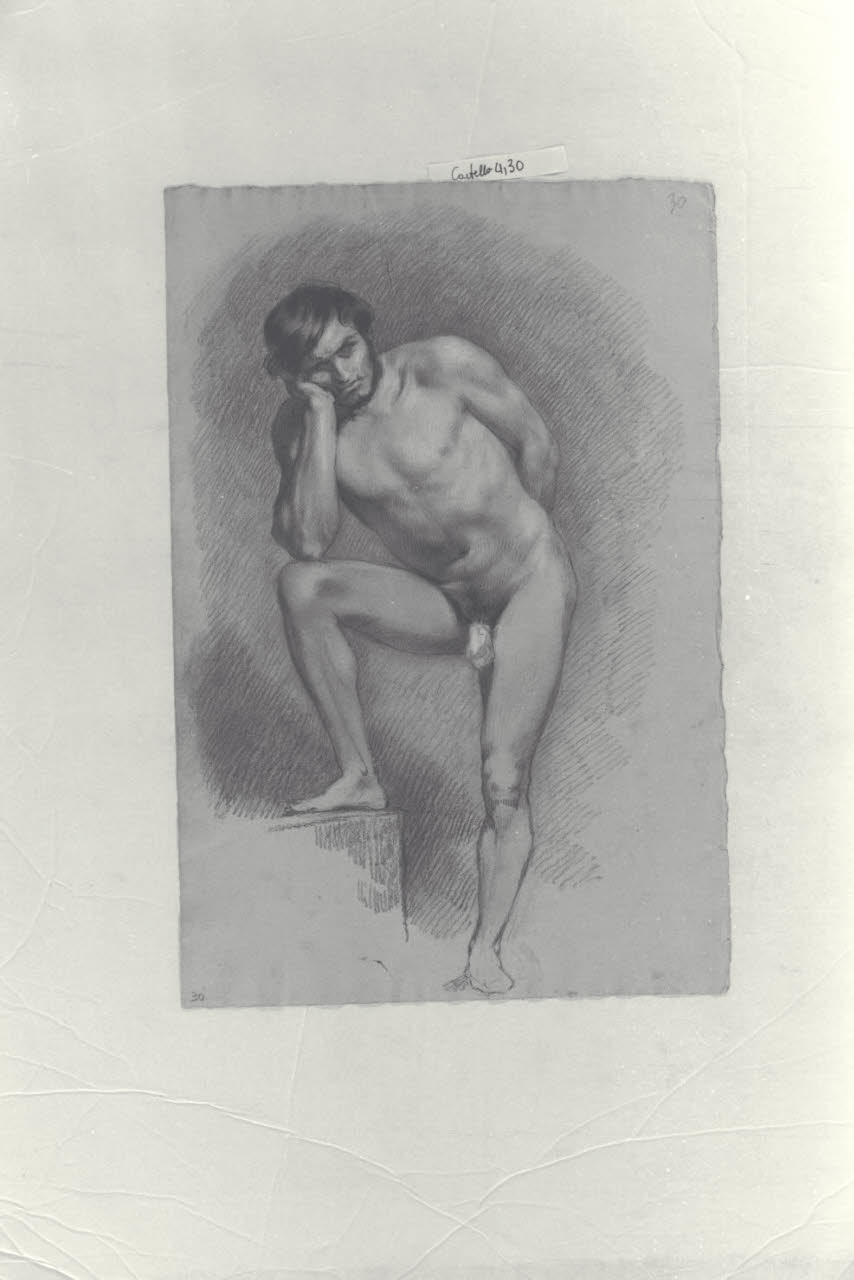 Nudo di accademia (disegno) di Durini, Alessandro (secondo quarto sec. XIX)
