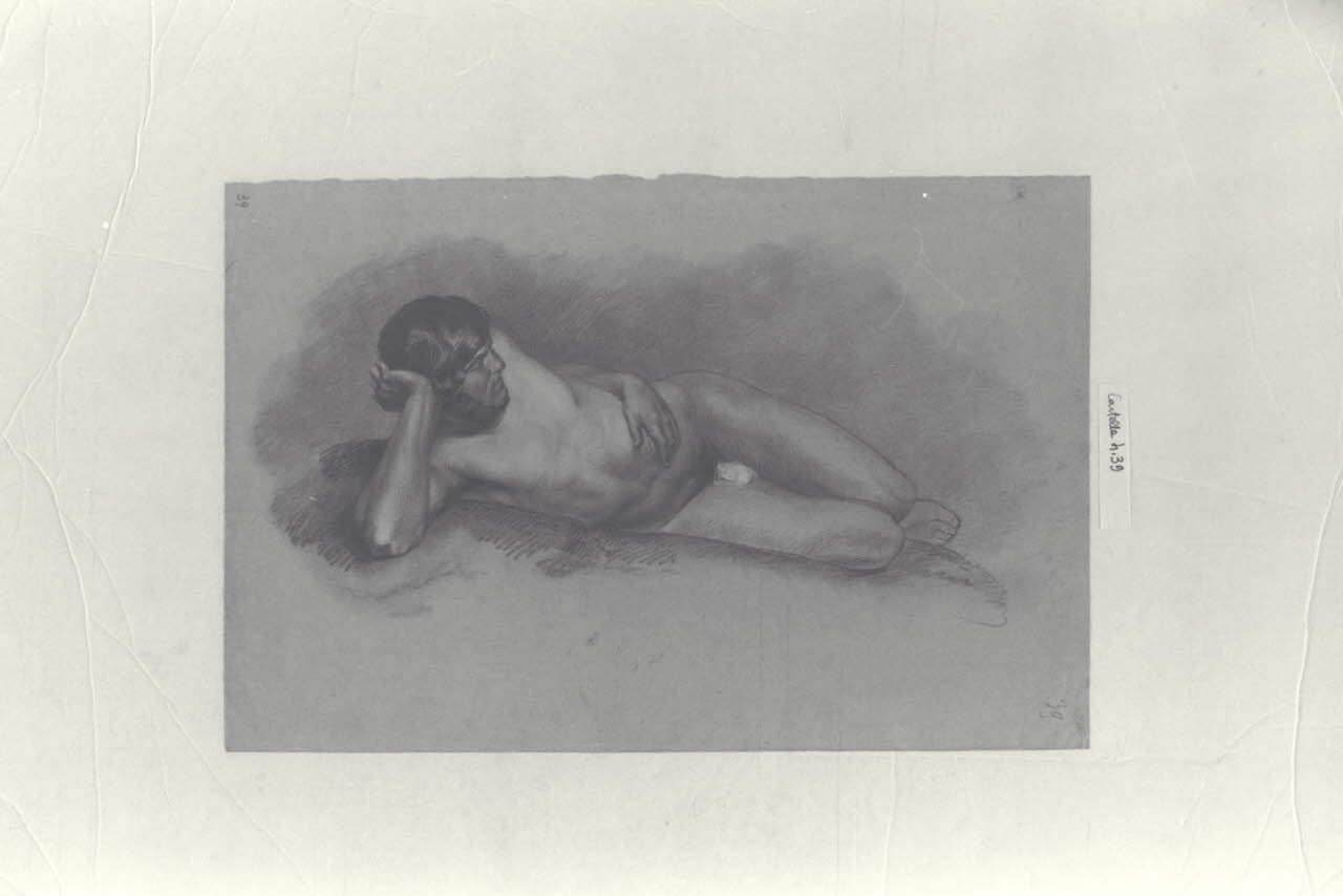 Nudo di accademia (disegno) di Durini, Alessandro (secondo quarto sec. XIX)