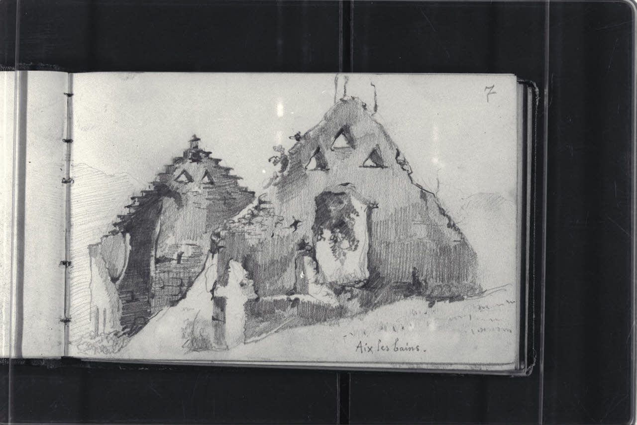 Costruzione diroccata ad Aix-les-Bains (disegno) di Durini, Antonio (ultimo quarto sec. XIX)