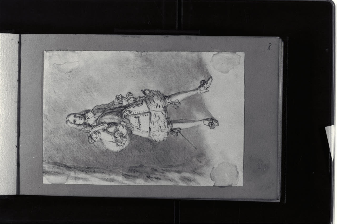 Uomo in costume settecentesco (disegno) di Durini, Antonio (sec. XIX)