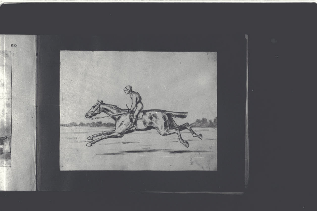 Fantino a cavallo (disegno) di Durini, Antonio (ultimo quarto sec. XIX)