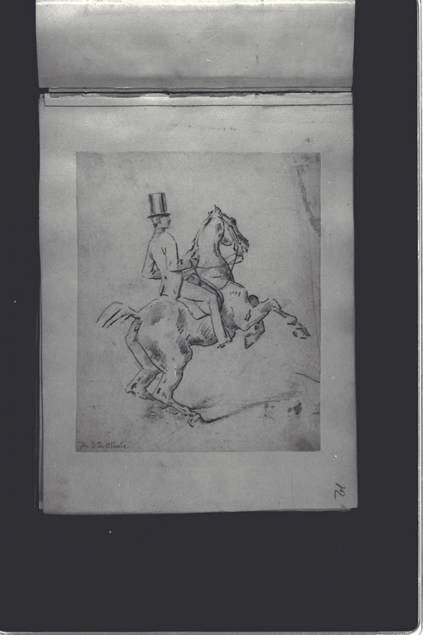 Uomo a cavallo copia da Sebastiano De Albertis (disegno) di Durini, Antonio (ultimo quarto sec. XIX)