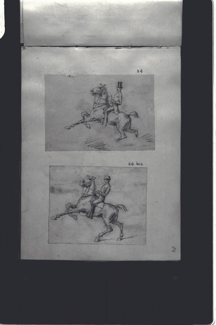 Fantino a cavallo (disegno) di Durini, Antonio (ultimo quarto sec. XIX)