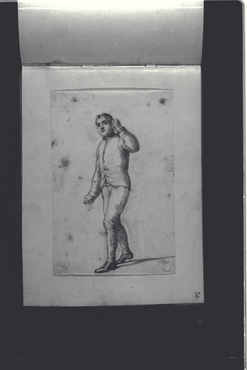Figura maschile stante (disegno) di Durini, Antonio (ultimo quarto sec. XIX)