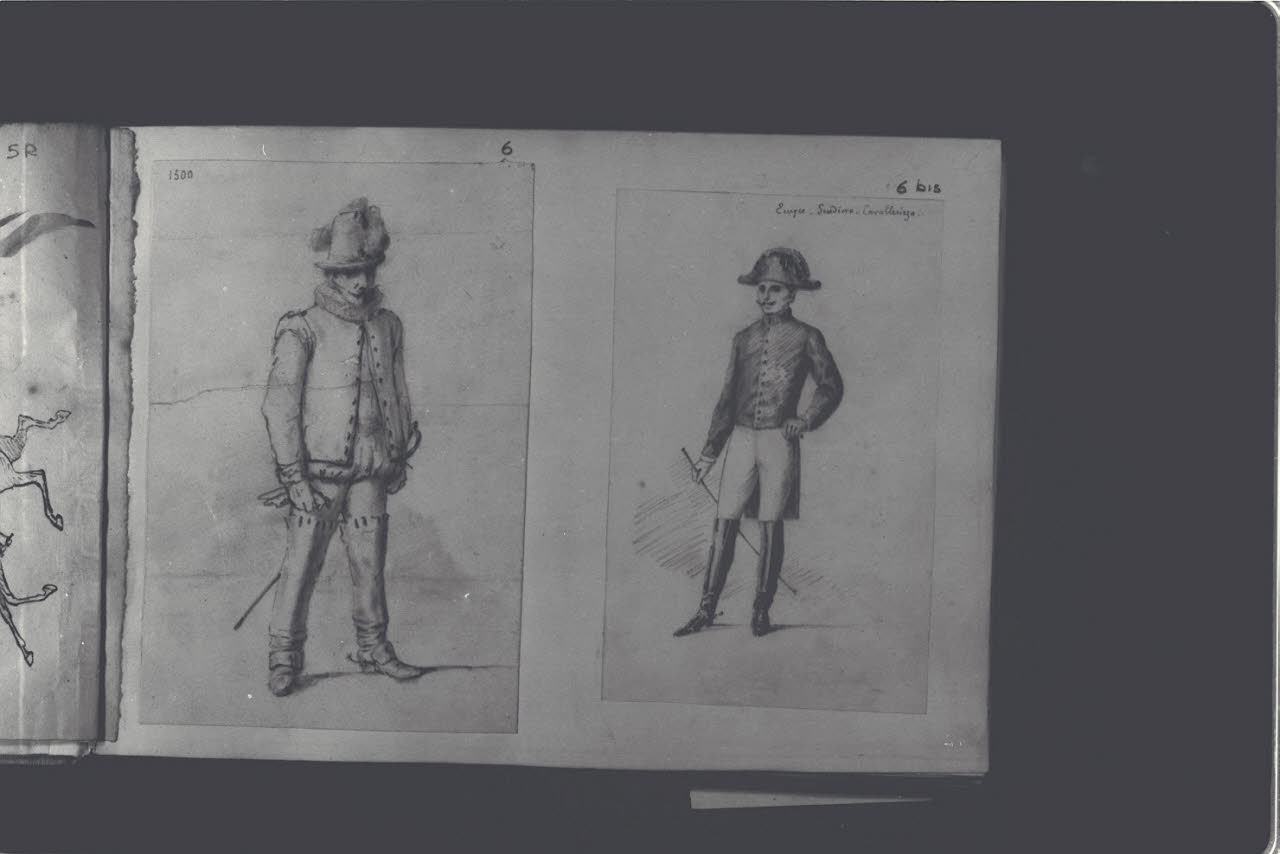 Costume cinquecentesco (disegno) di Durini, Antonio (ultimo quarto sec. XIX)