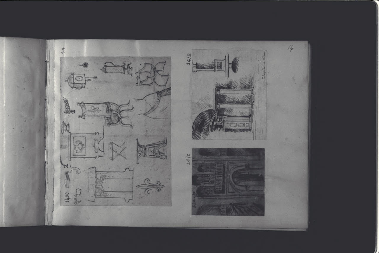 Particolari architettonici di Palazzo Durini a Milano (disegno) di Durini, Antonio (ultimo quarto sec. XIX)