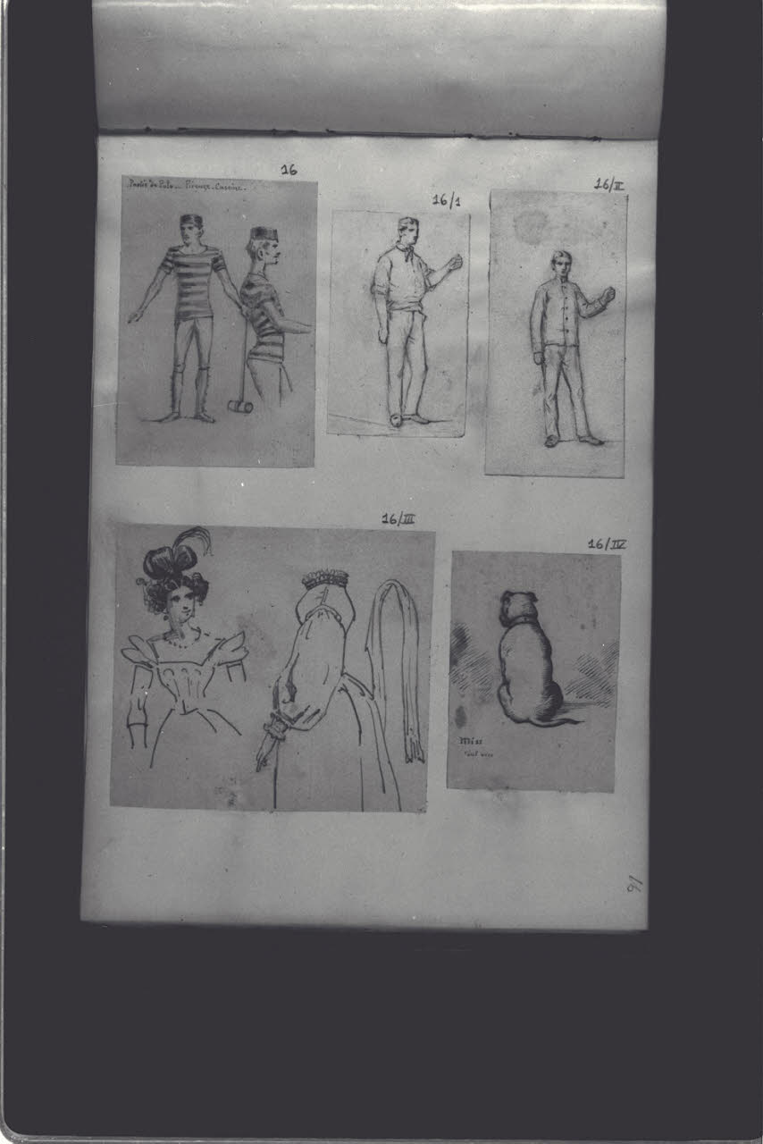 Due giocatori di polo alle Cascine di Firenze (disegno) di Durini, Antonio (ultimo quarto sec. XIX)