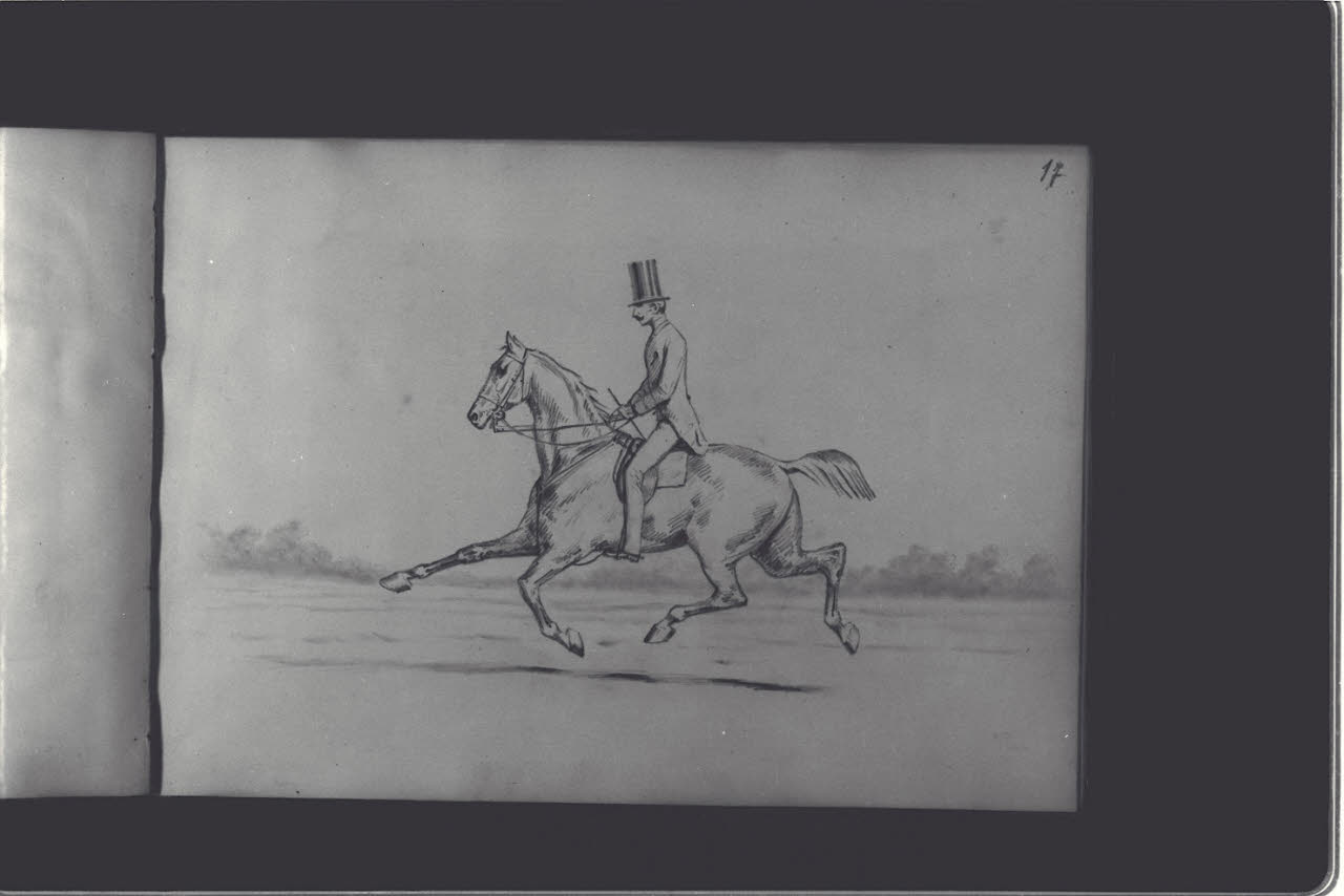 Gentiluomo a cavallo (disegno) di Durini, Antonio (ultimo quarto sec. XIX)