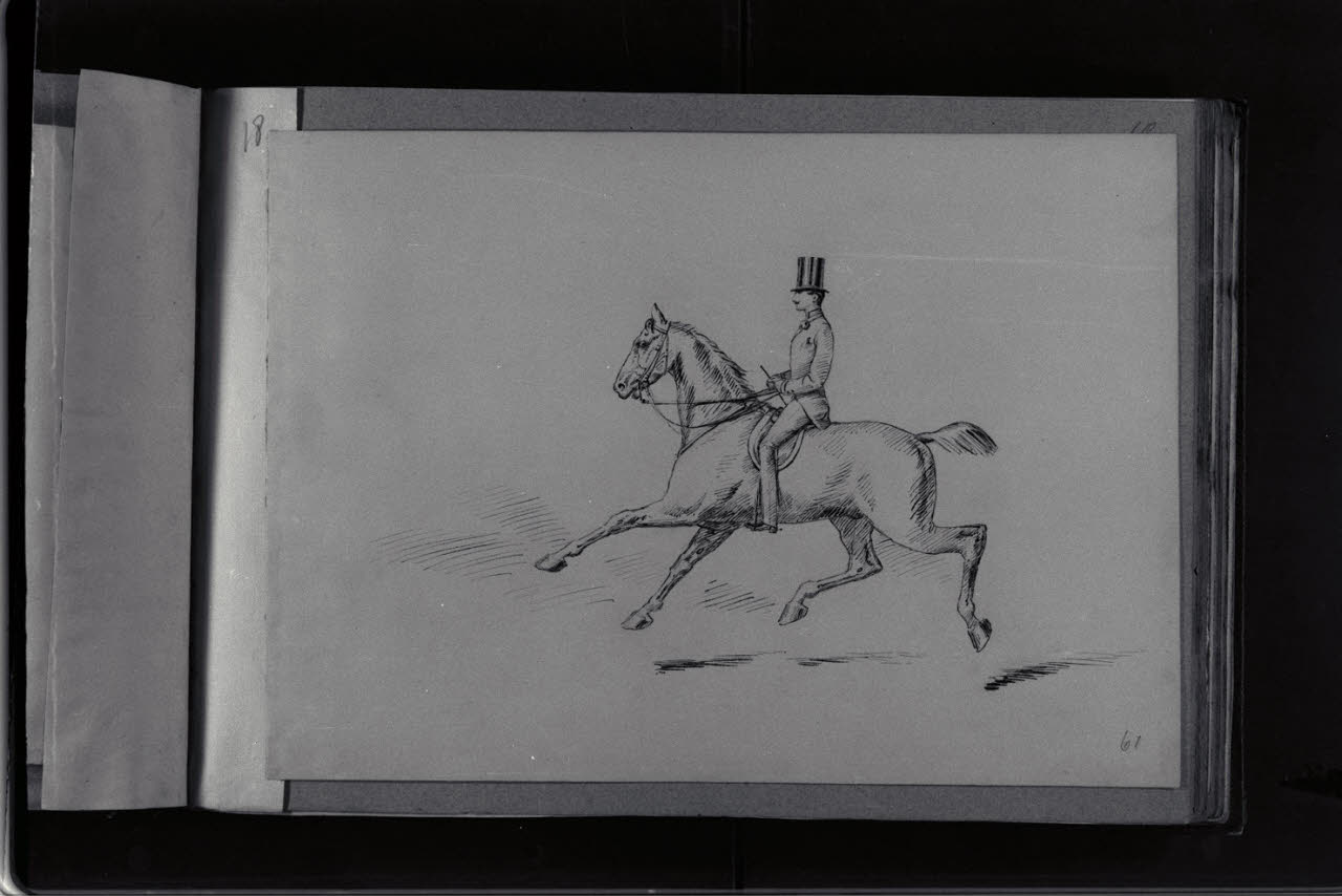 Fantino a cavallo (disegno) di Durini, Antonio (secc. XIX/ XX)