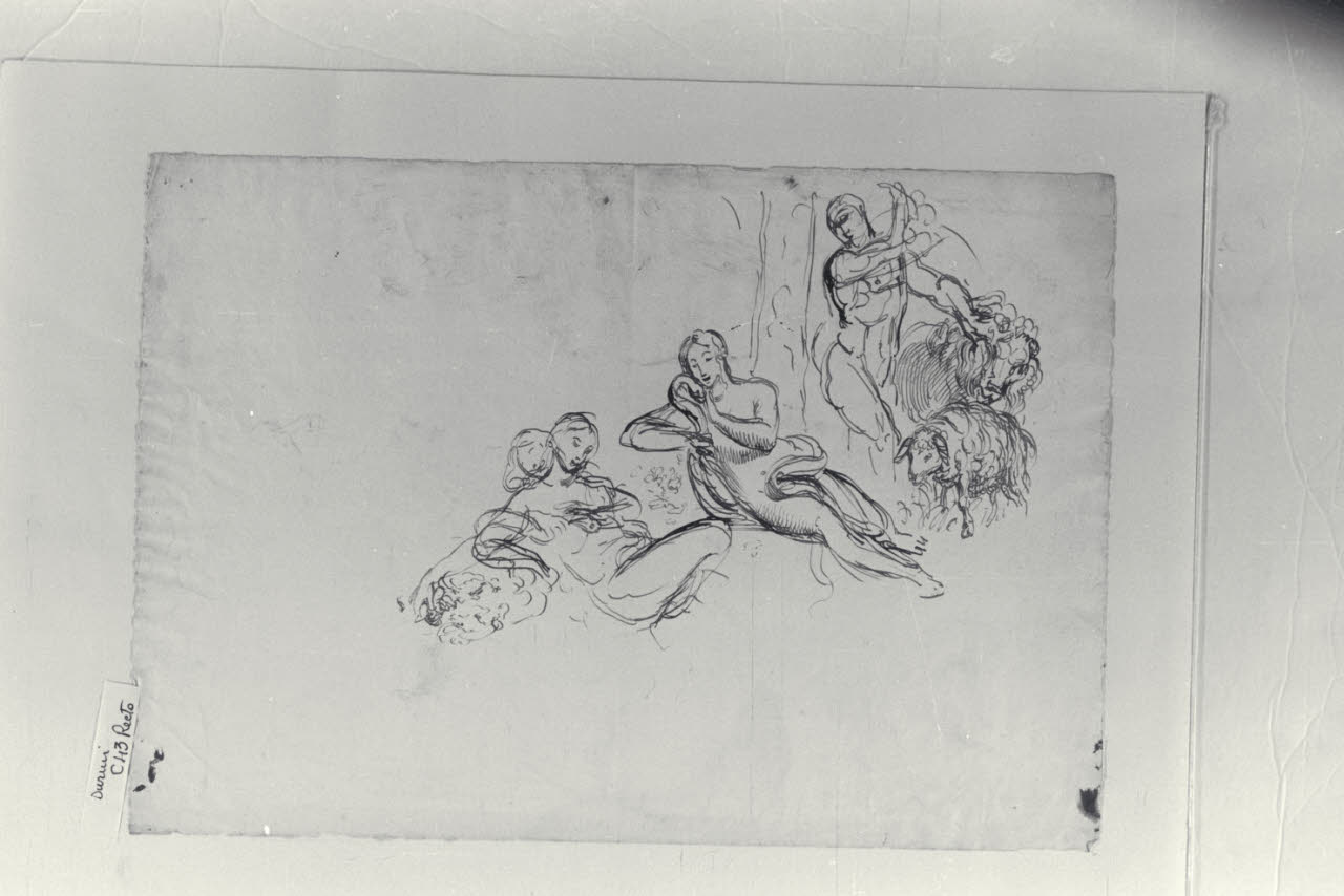 Schizzi di nudi maschili e femminili e di animali (disegno) di Sabatelli, Luigi (secc. XVIII/ XIX)