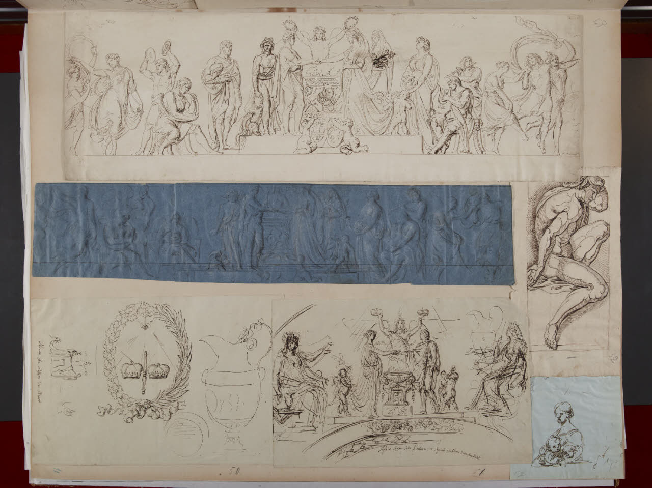 Studi per la decorazione di un vaso nuziale (disegno) di Sabatelli, Luigi (sec. XIX)