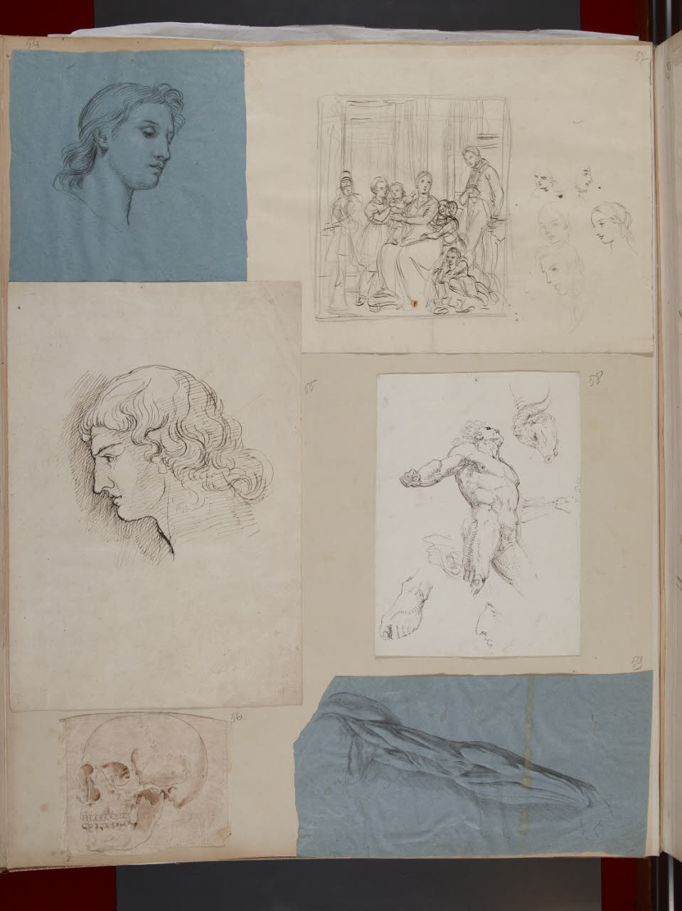 Studio per un ritratto di famiglia (disegno) di Sabatelli, Luigi (prima metà sec. XIX)