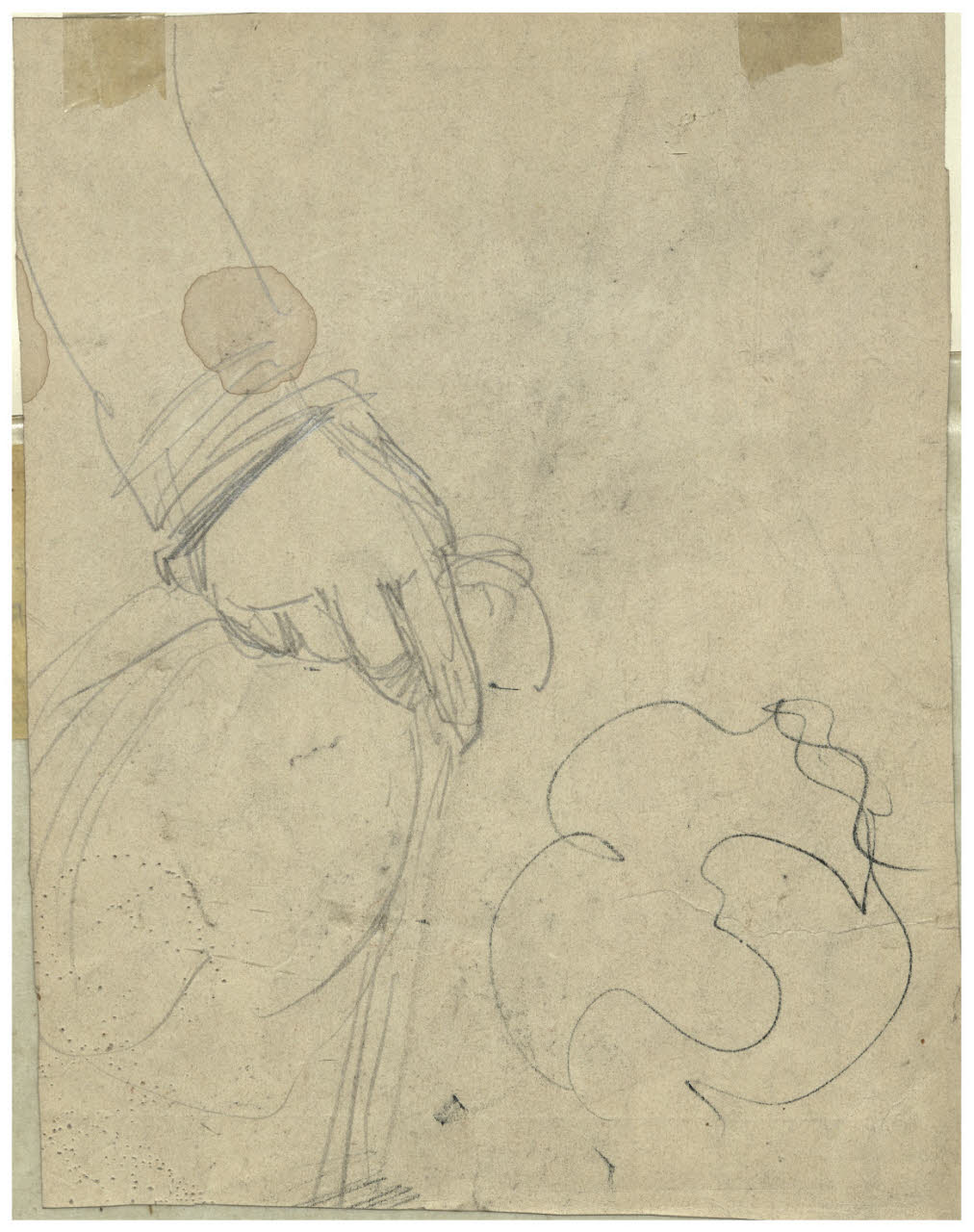 Studio di braccio e di mano, Studio di braccio e di mano (disegno) di Cagnoni, Amero (secc. XIX/ XX)