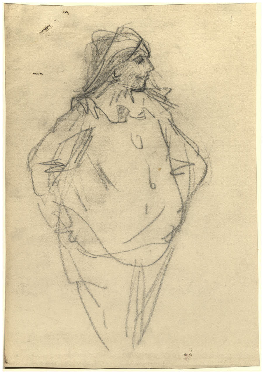 Figura di Pierrot, Figura di Pierrot (disegno) di Cagnoni, Amero (secc. XIX/ XX)