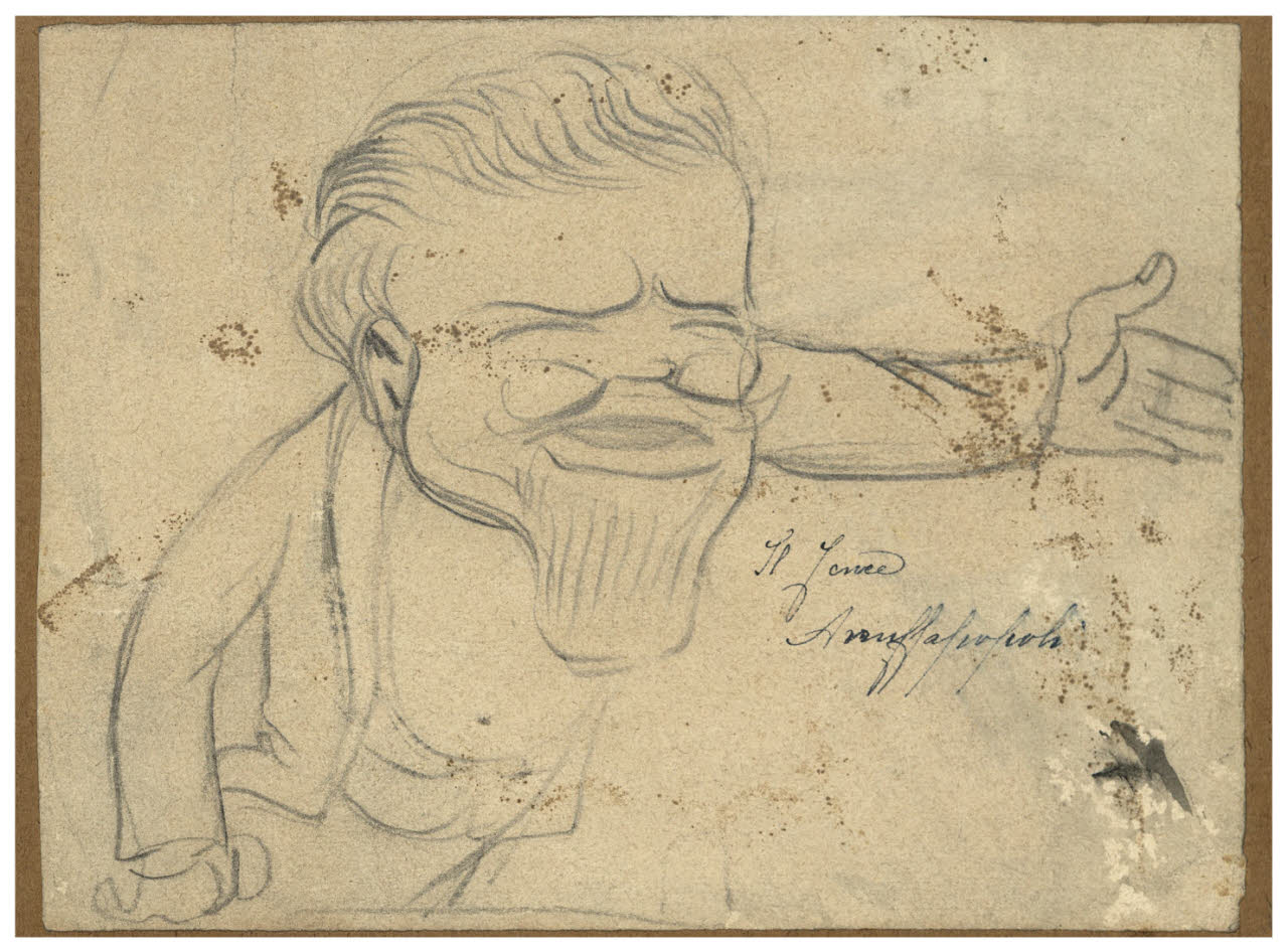 Caricatura maschile, Caricatura maschile (disegno) di Cagnoni, Amero (secc. XIX/ XX)