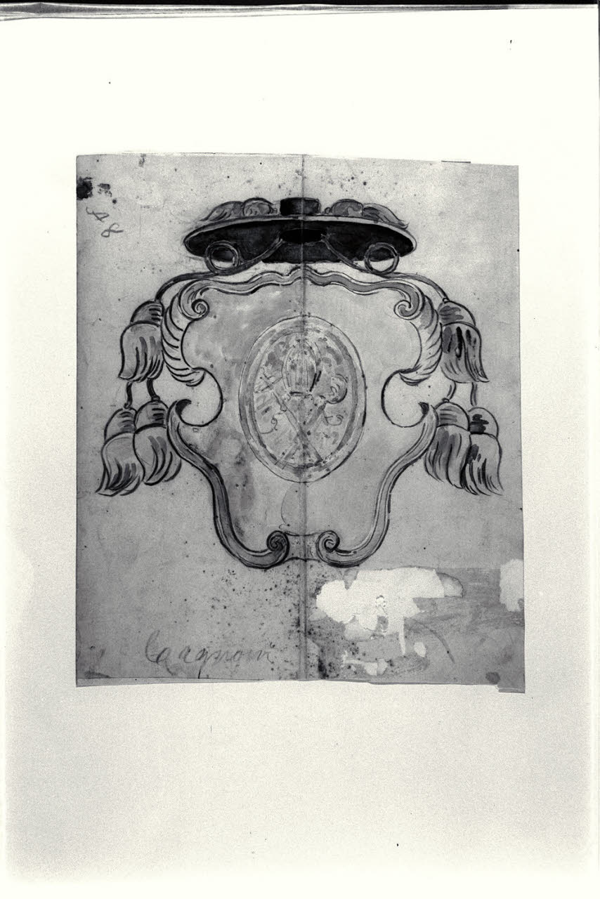 Studio di stemma, Studio di stemma (disegno) di Cagnoni, Amero (secc. XIX/ XX)