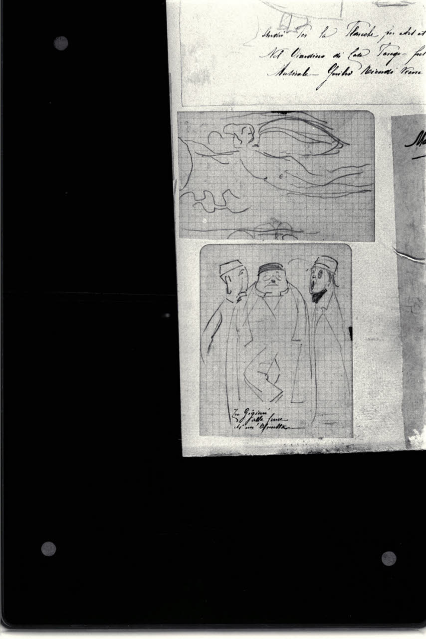 Schizzo di figuretta con ali, Schizzo di figuretta con ali (disegno) di Cagnoni, Amero (secc. XIX/ XX)