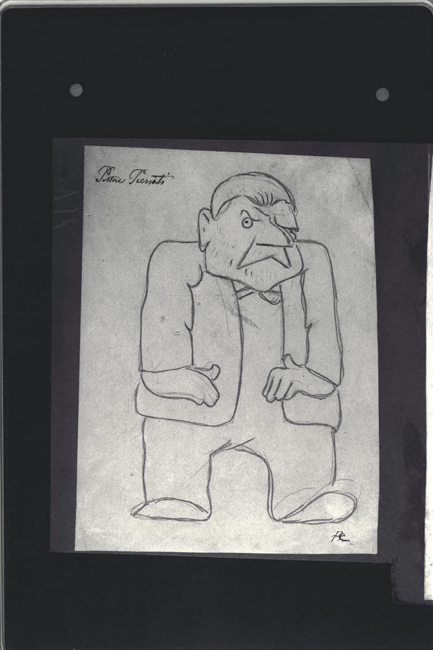 Caricatura maschile, Caricatura maschile (disegno) di Cagnoni, Amero (secc. XIX/ XX)