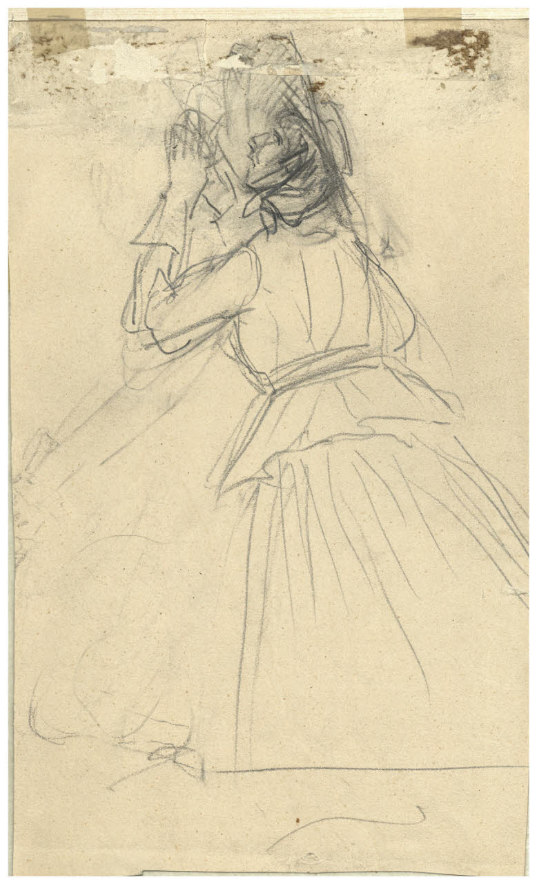 Figura femminile, Figura femminile (disegno) di Cagnoni, Amero (secc. XIX/ XX)