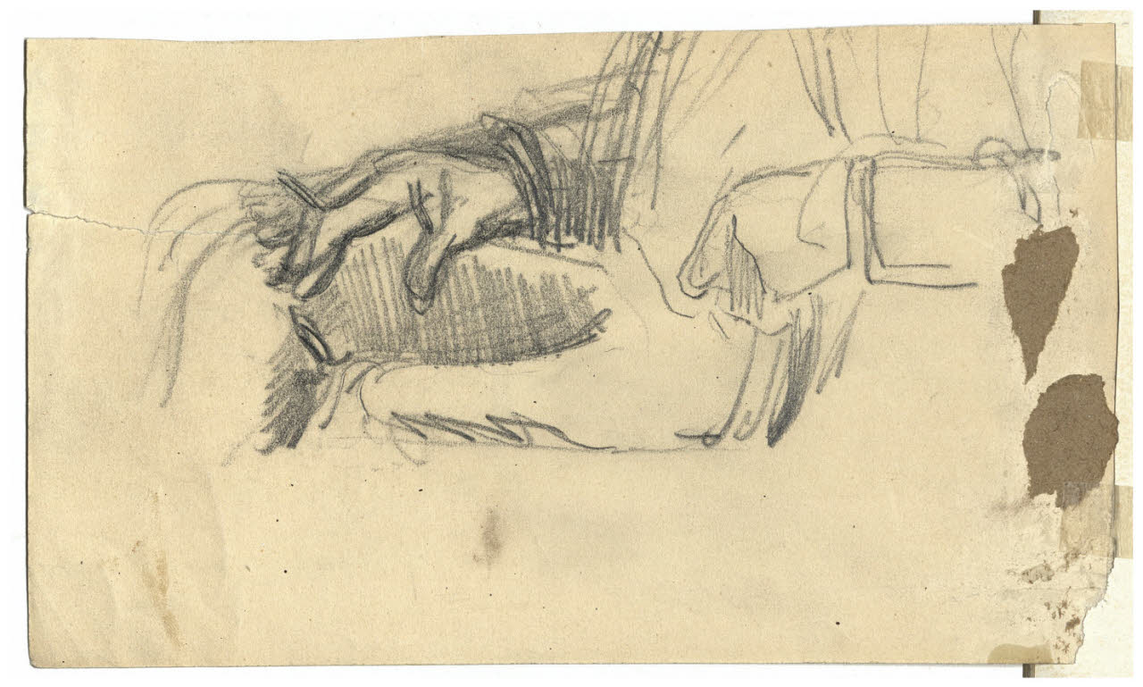 Studio di mani, Studio di mani (disegno) di Cagnoni, Amero (secc. XIX/ XX)