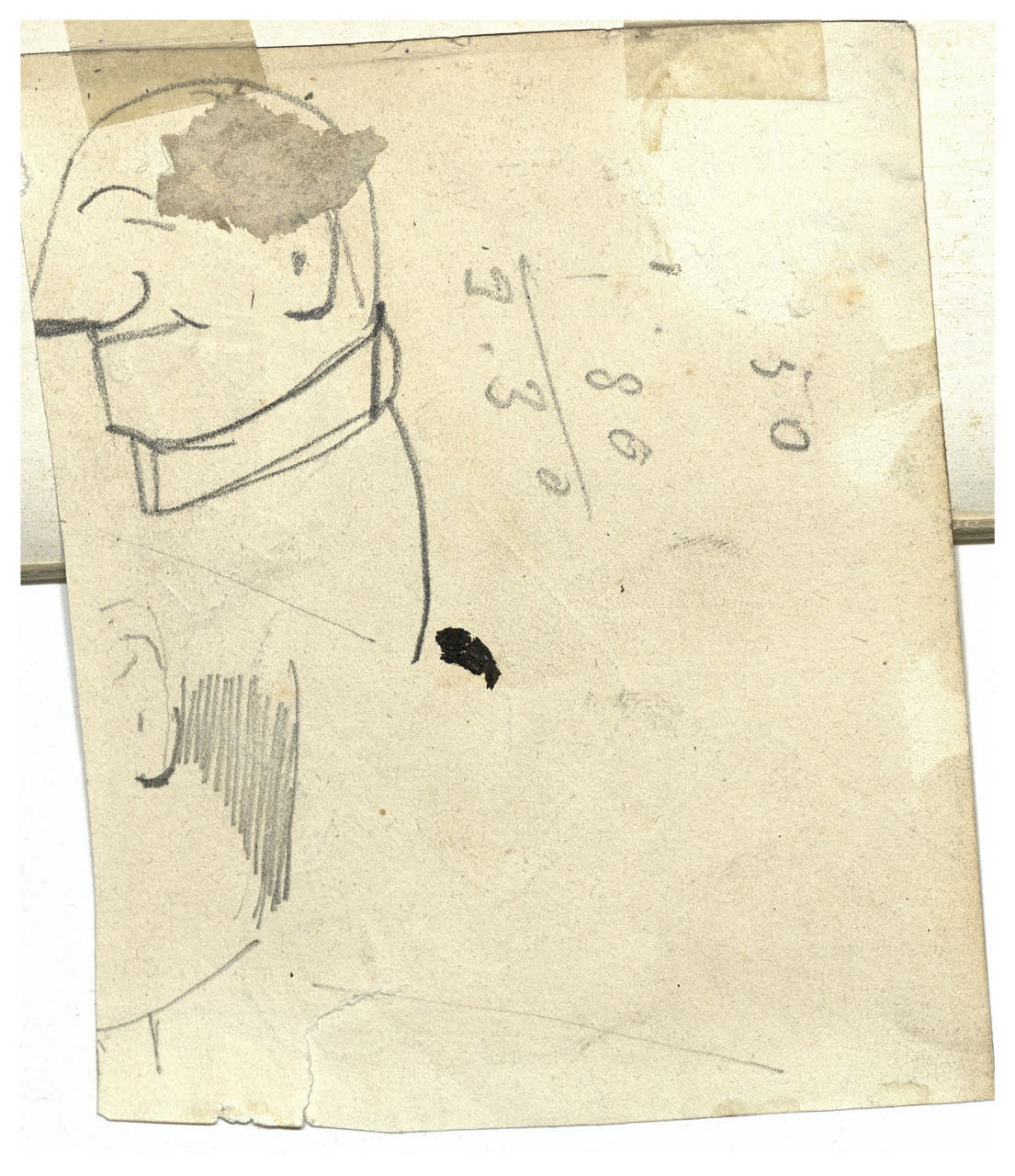 Testa maschile, Testa maschile (disegno) di Cagnoni, Amero (secc. XIX/ XX)