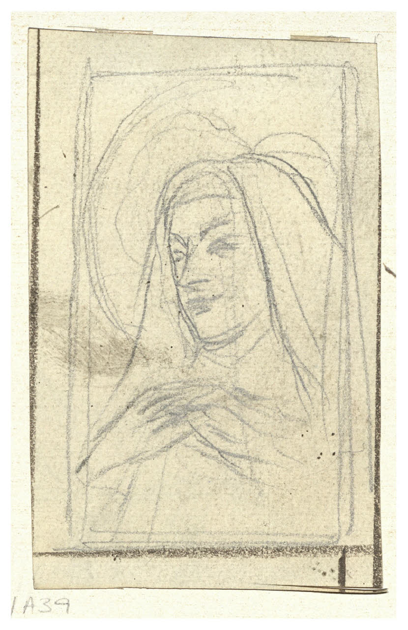 Testa di Madonna, Testa di Madonna (disegno) di Cagnoni, Amero (secc. XIX/ XX)
