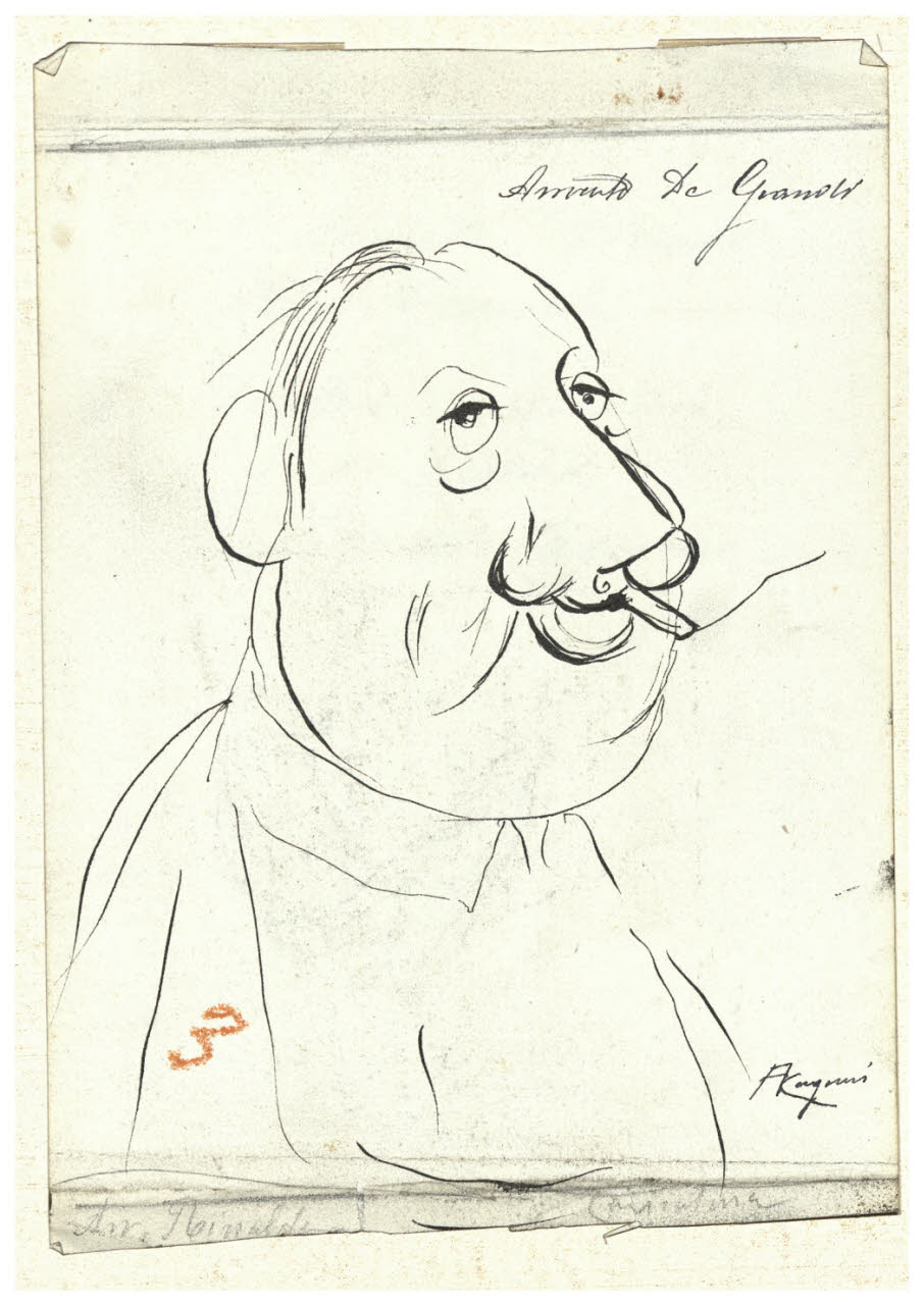 Caricatura maschile, Caricatura maschile (disegno) di Cagnoni, Amero (secc. XIX/ XX)