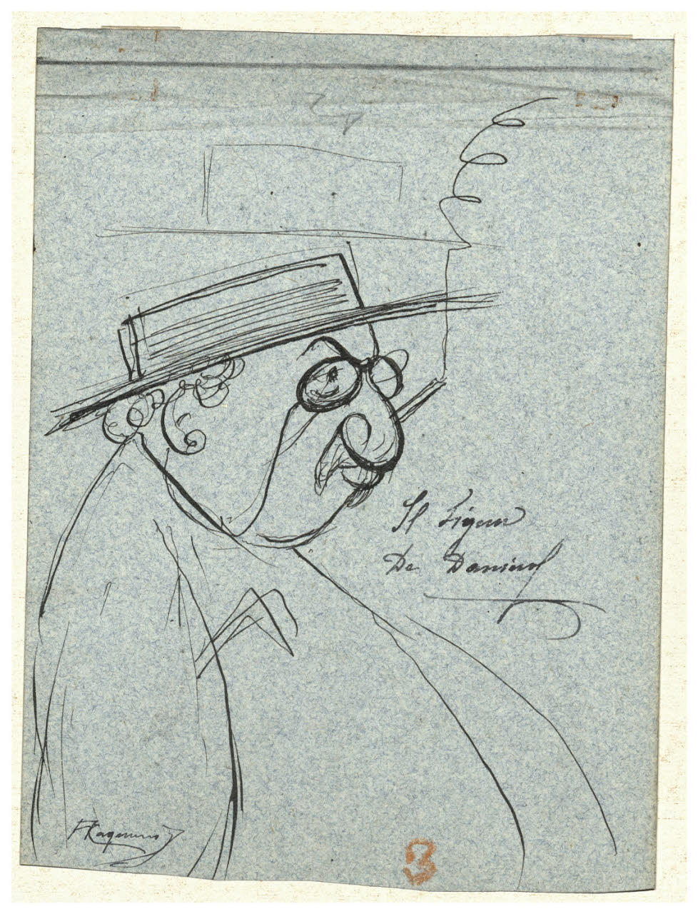 Socio della Patriottica, Caricatura maschile (disegno) di Cagnoni, Amero (secc. XIX/ XX)