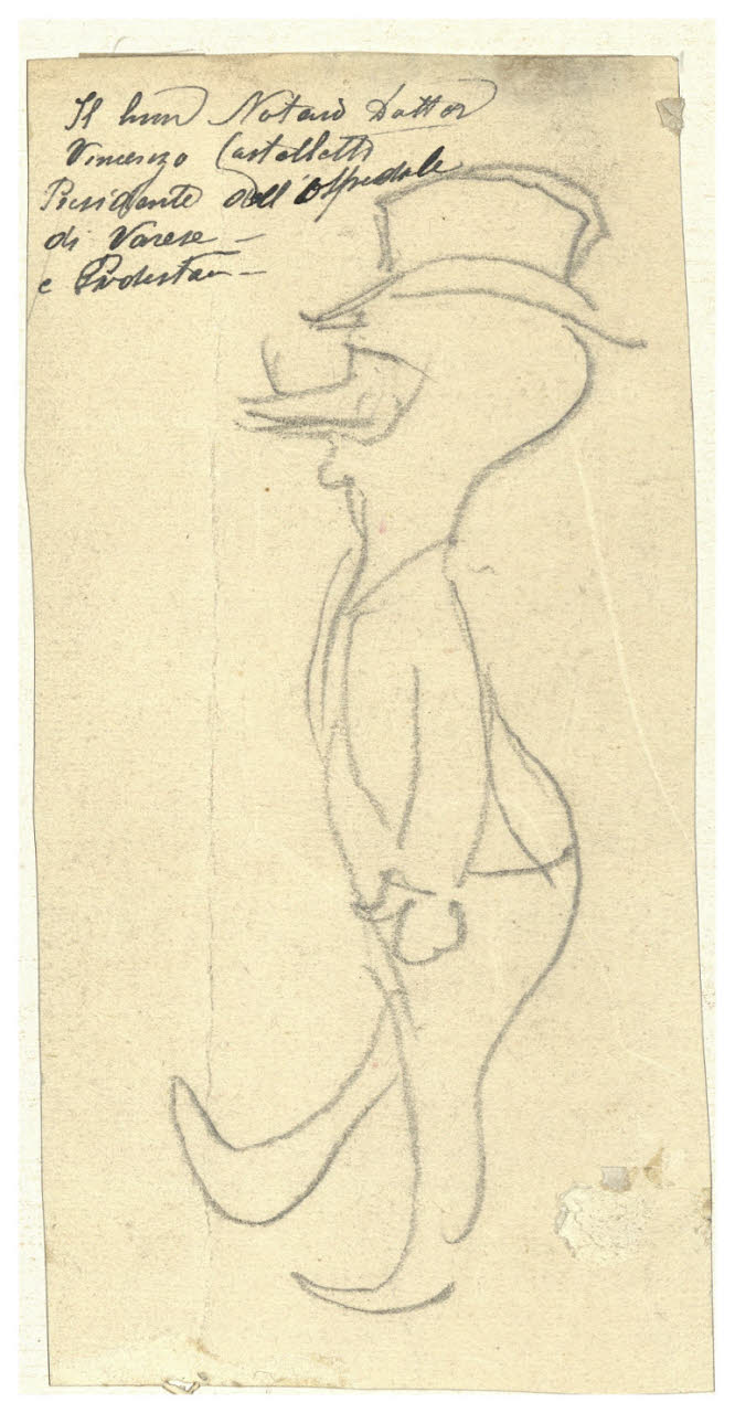 Caricatura maschile, Caricatura maschile (disegno) di Cagnoni, Amero (secc. XIX/ XX)