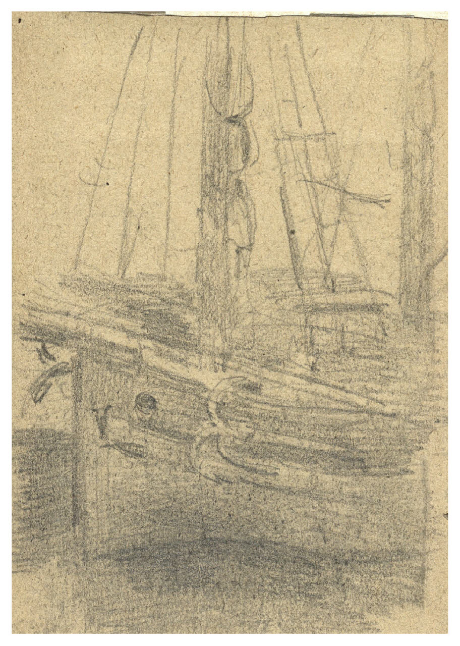 Barca a vela, Barca a vela (disegno) di Cagnoni, Amero (sec. XX)