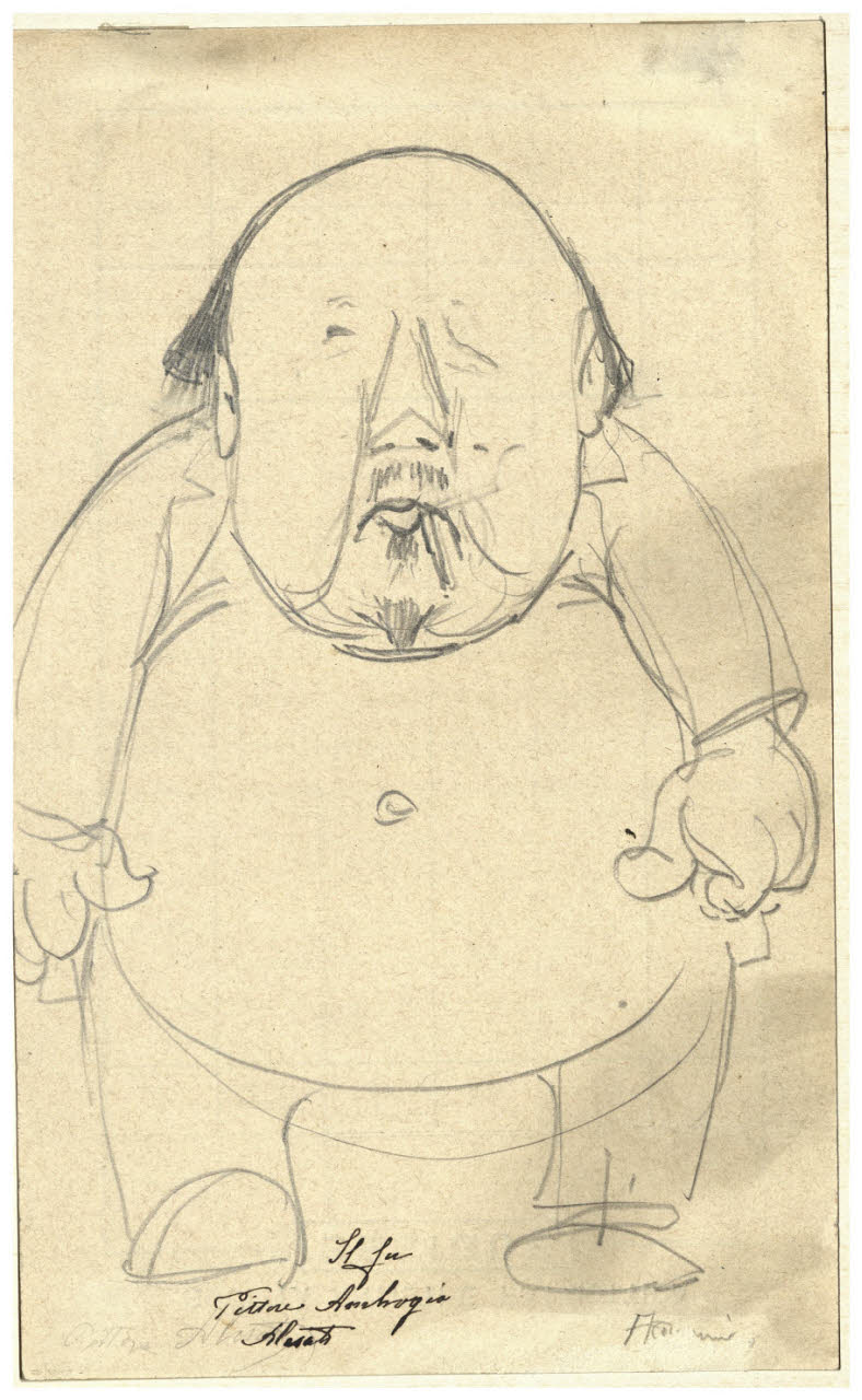 Caricatura maschile, Caricatura maschile (disegno) di Cagnoni, Amero (secc. XIX/ XX)