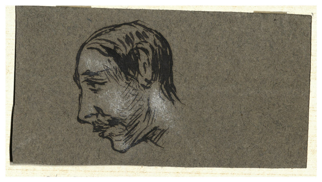 Testa maschile, Testa maschile (disegno) di Cagnoni, Amero (secc. XIX/ XX)