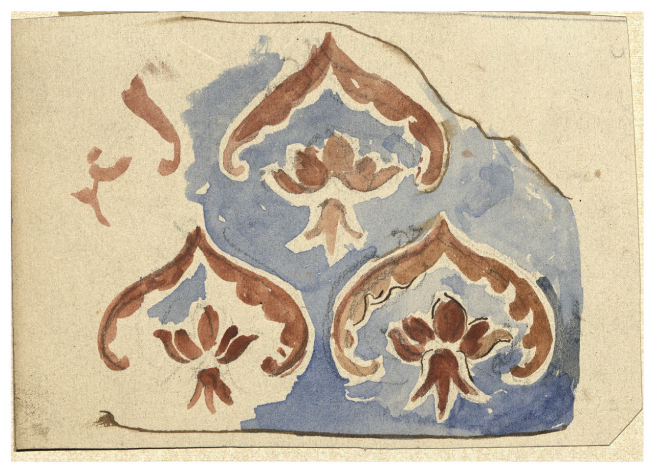 Studio di stoffa decorativa, Studio di stoffa decorativa (disegno) di Cagnoni, Amero (secc. XIX/ XX)