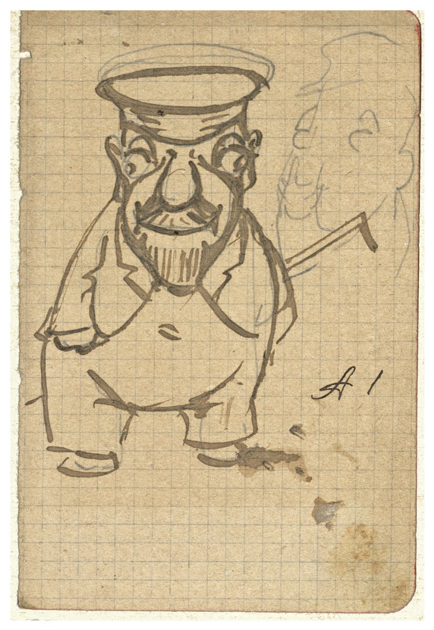 Caricatura maschile, Caricatura maschile (disegno) di Cagnoni, Amero (secc. XIX/ XX)