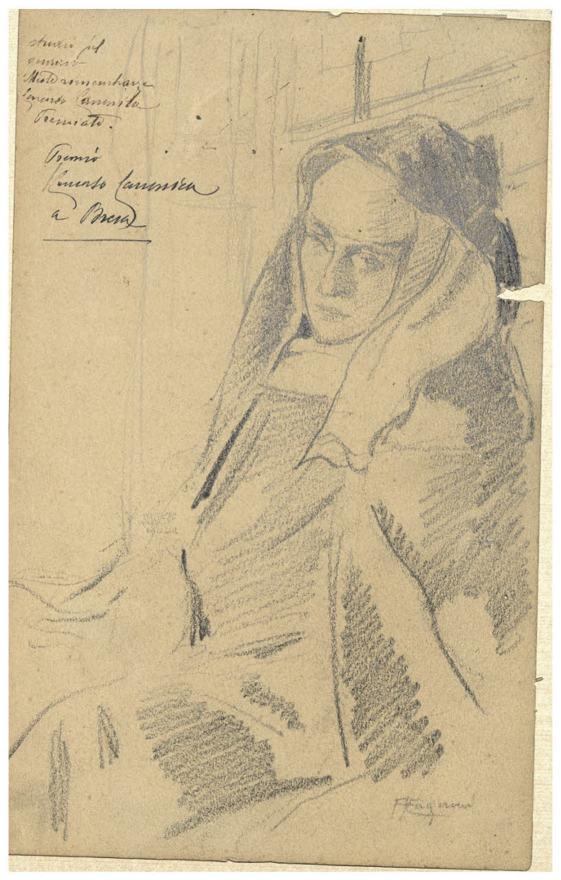 Figura di suora, Figura di suora (disegno) di Cagnoni, Amero (secc. XIX/ XX)