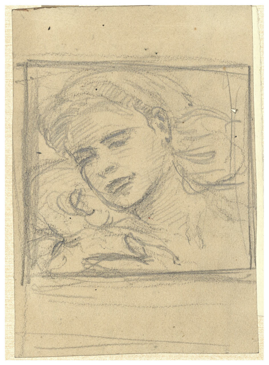Testa femminile, Testa femminile (disegno) di Cagnoni, Amero (secc. XIX/ XX)