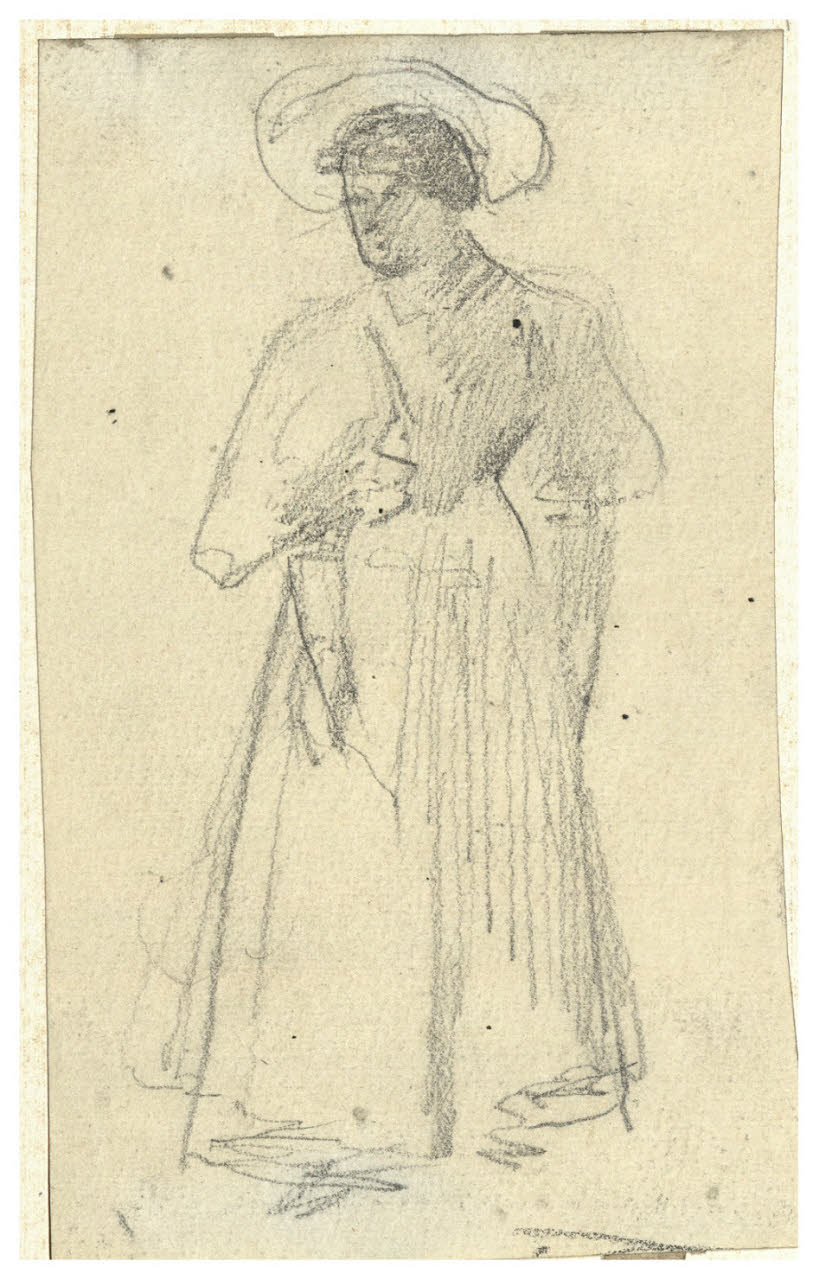 Figura femminile, Figura femminile (disegno) di Cagnoni, Amero (secc. XIX/ XX)