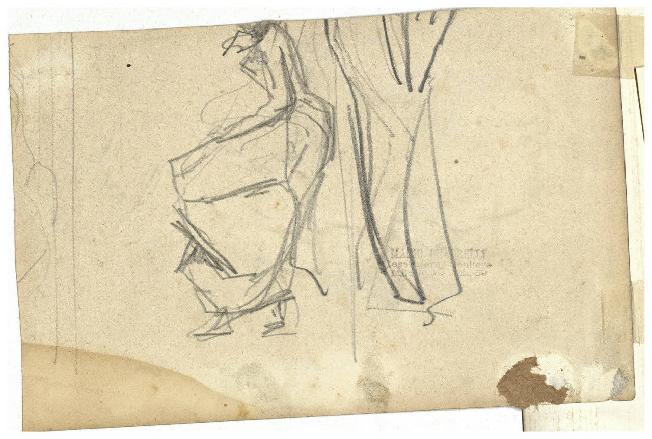 Schizzo di figura, Schizzo di figura (disegno) di Cagnoni, Amero (secc. XIX/ XX)