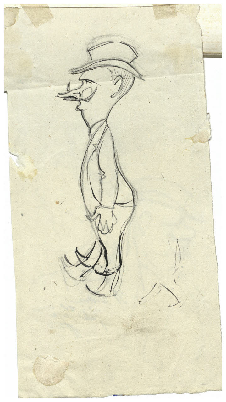 Caricatura maschile, Caricatura maschile (disegno) di Cagnoni, Amero (secc. XIX/ XX)